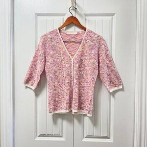 Vintage Camela Geometric Sunset Cardigan Pink